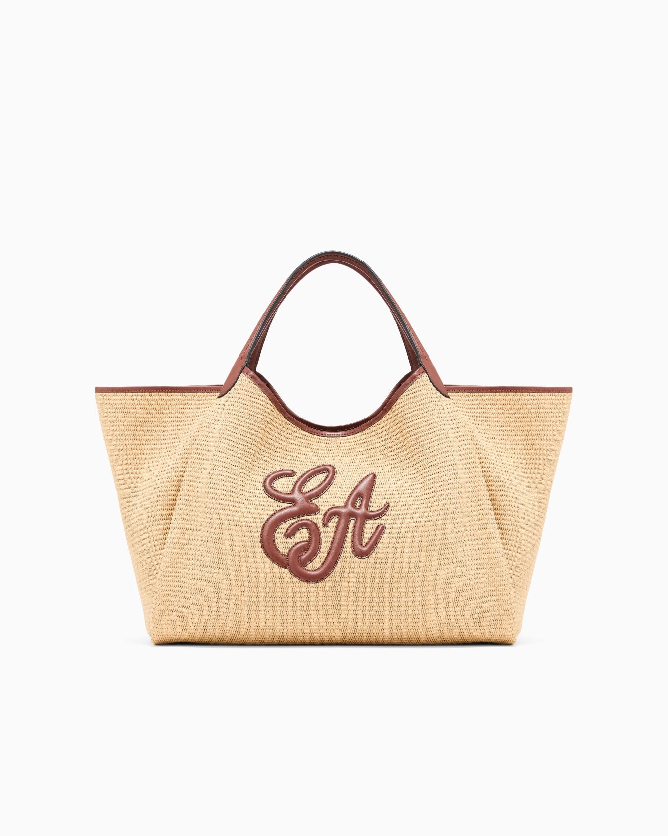 Bolso shopper contraste trenzado
