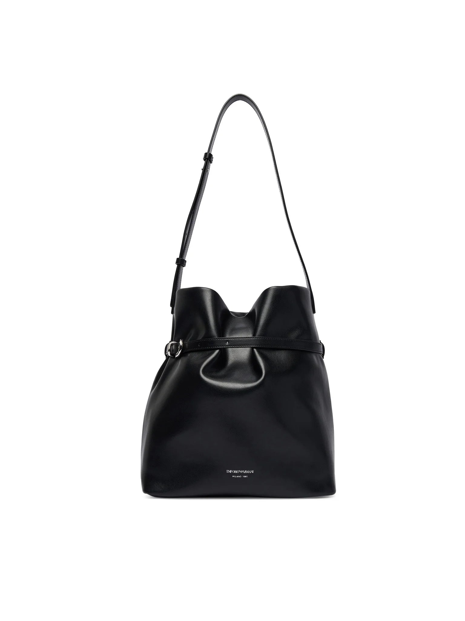 Bolso cubo de piel lisa