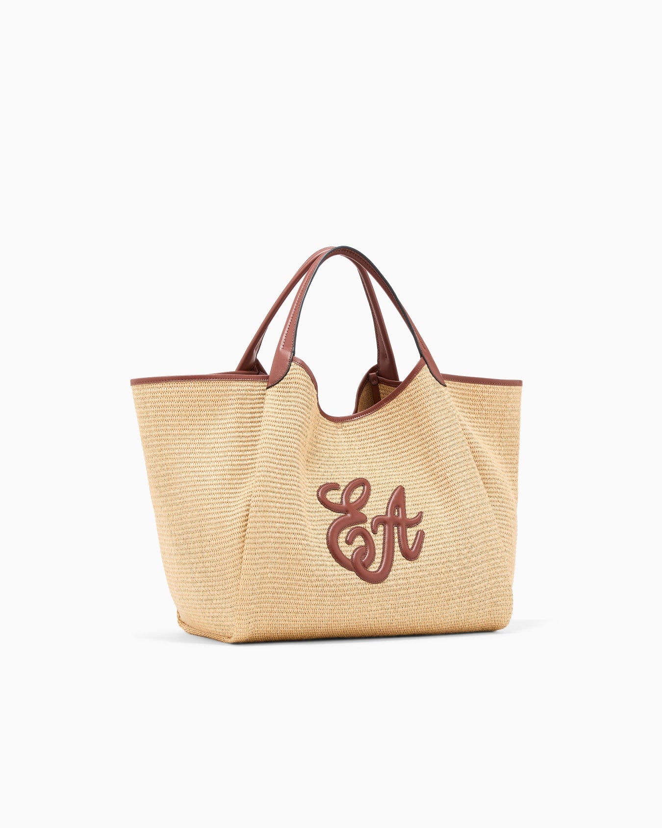 Bolso shopper contraste trenzado