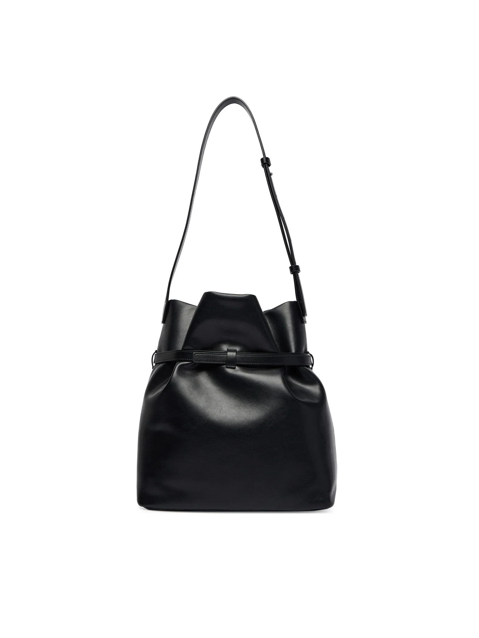Bolso cubo de piel lisa