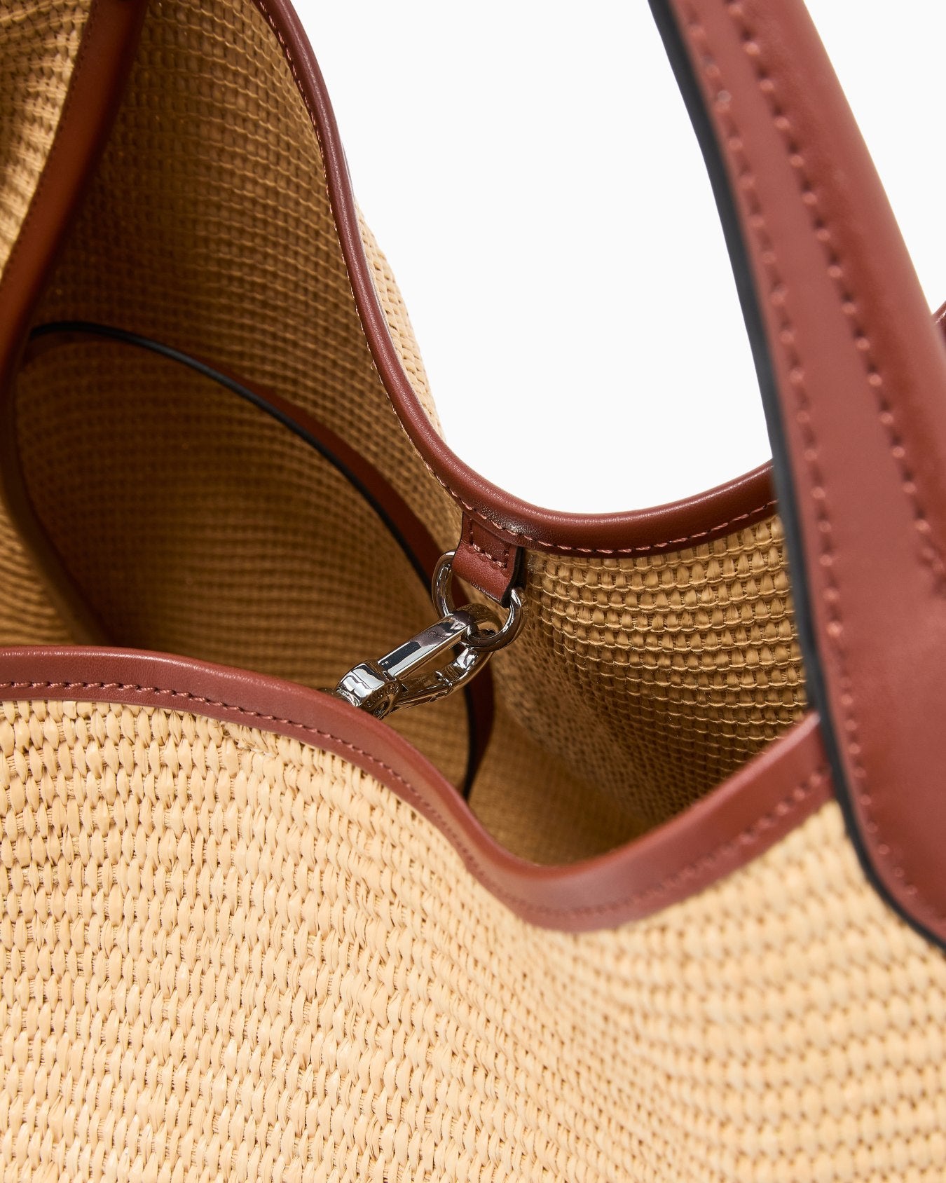 Bolso shopper contraste trenzado