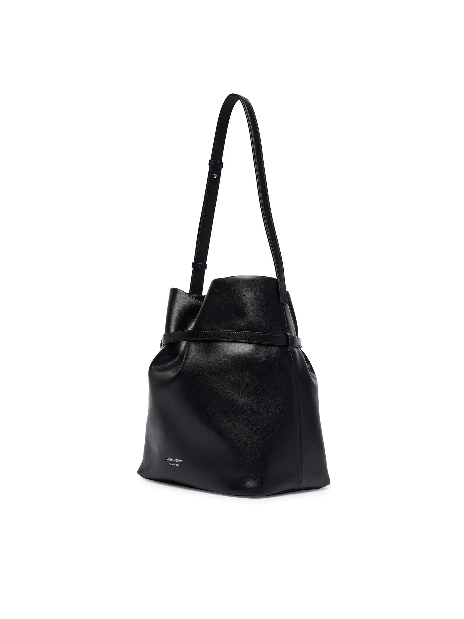 Bolso cubo de piel lisa