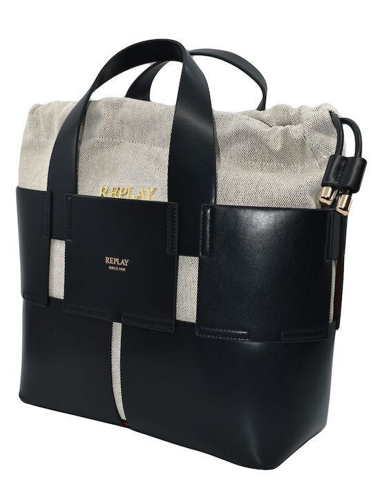 Bolso de hombro de tela napa