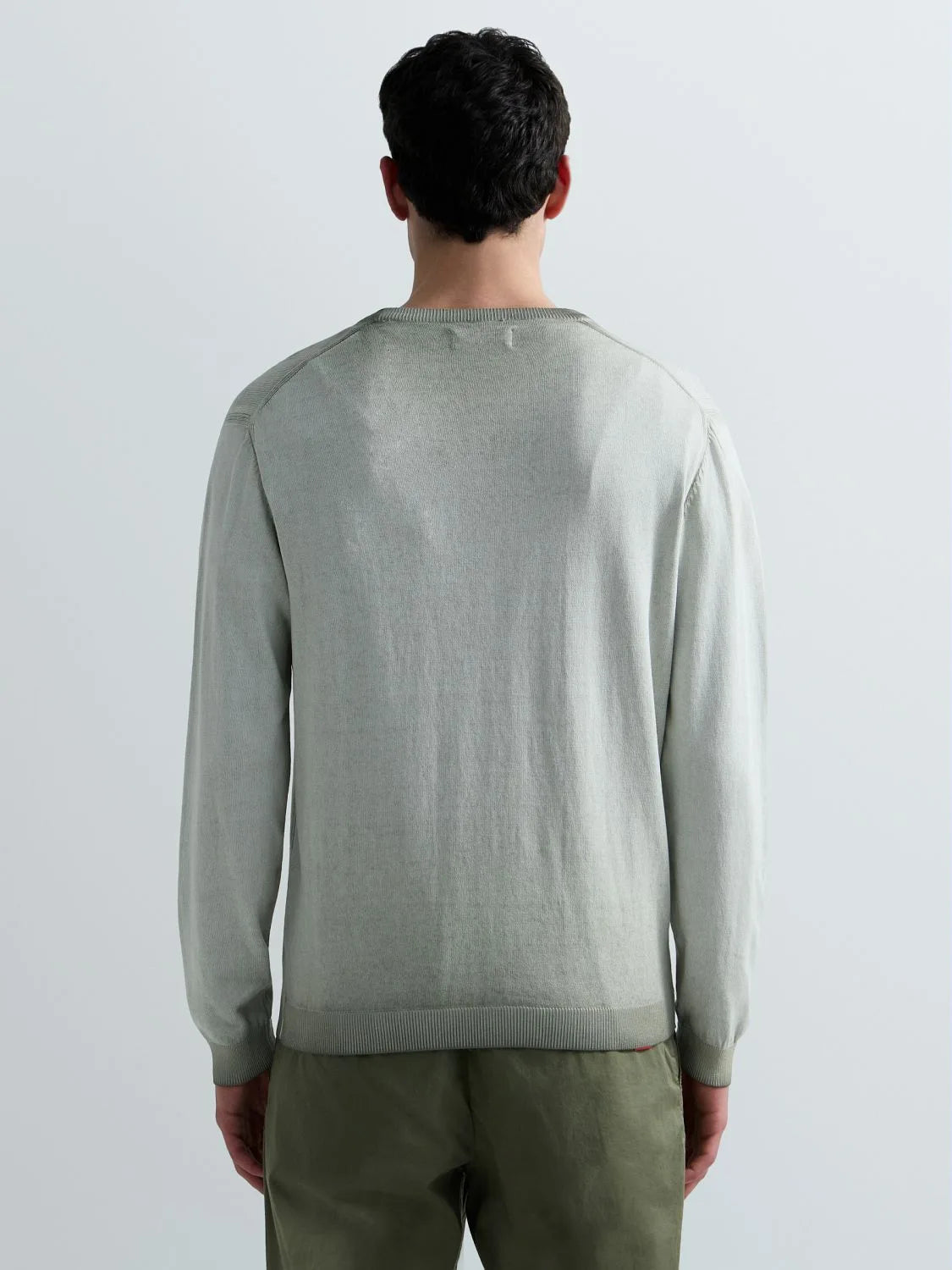 Jersey de cuello redondo de algodón difuminado