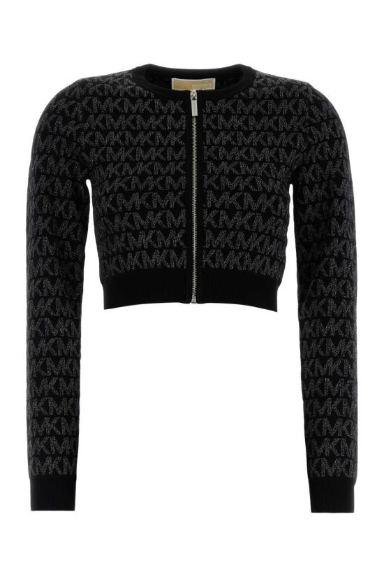 Cardigan corto de jacquard y cremallera