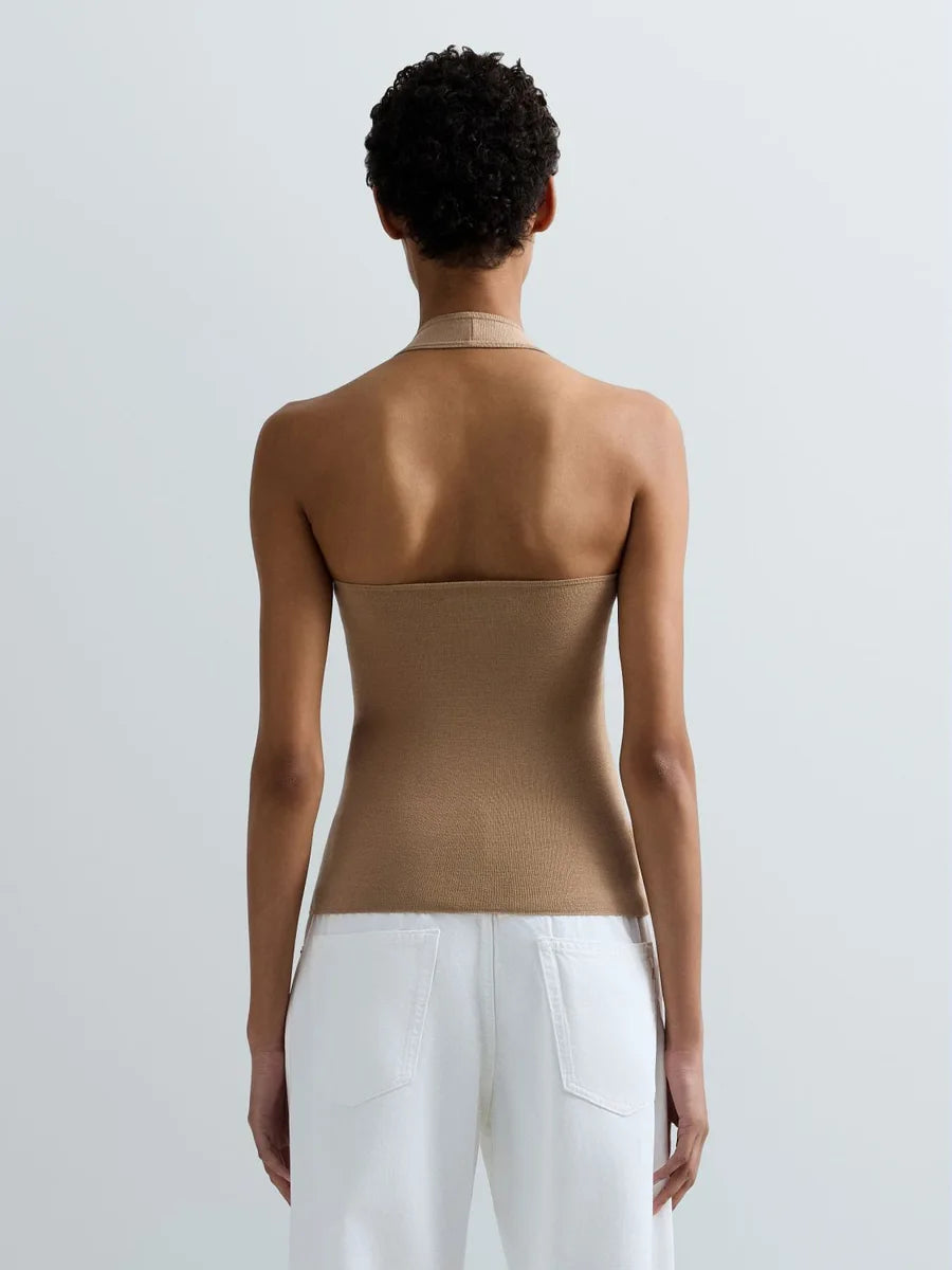 Top de punto con escote Halter