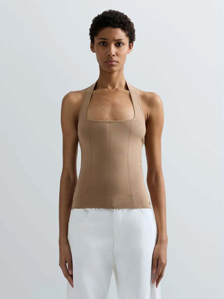 Top de punto con escote Halter