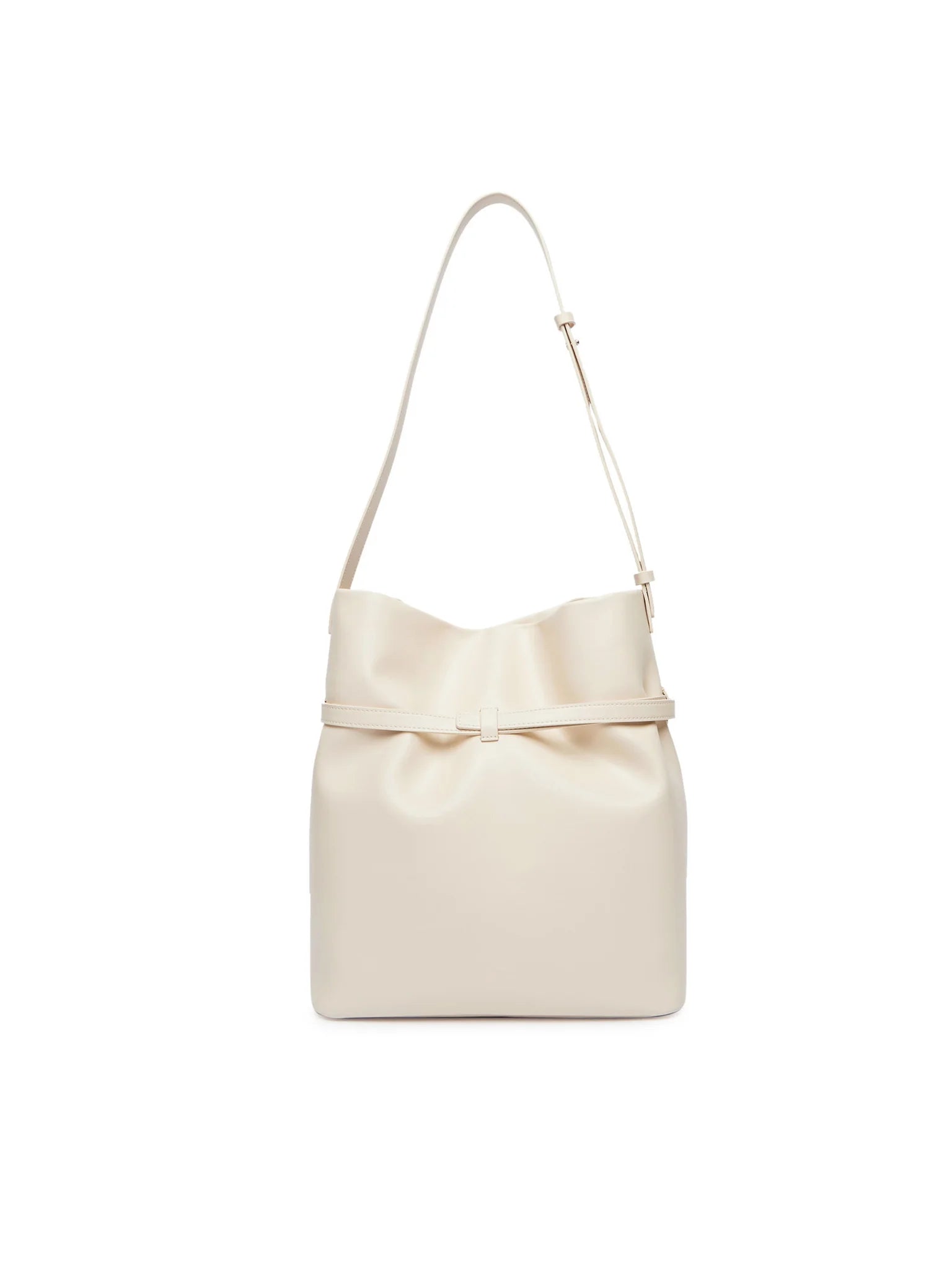 Bolso cubo de piel lisa