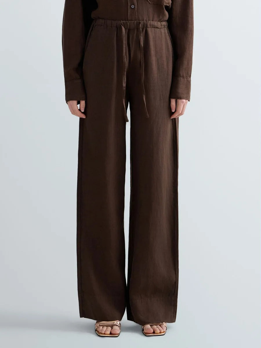 Pantalón lino de estilo pijama