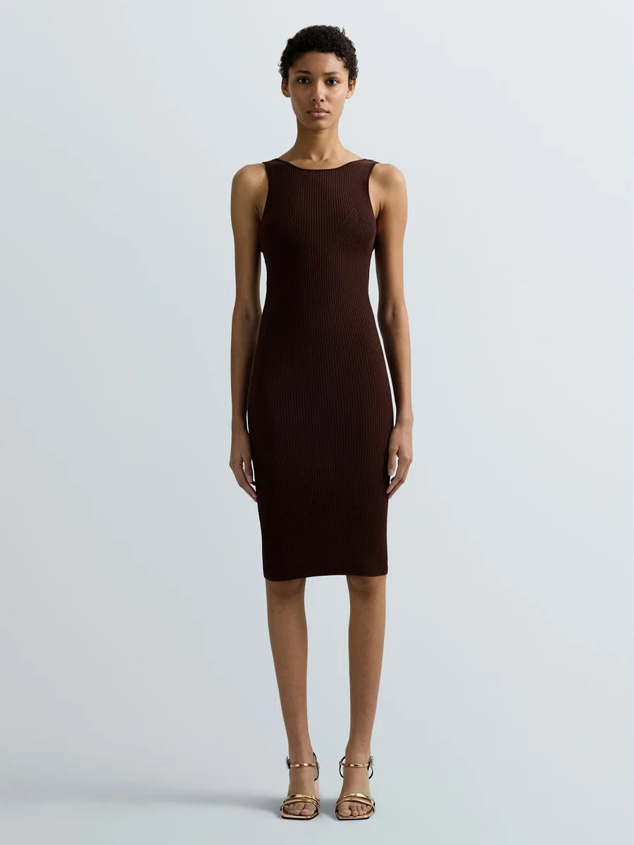 Vestido ajustado de punto acanalado