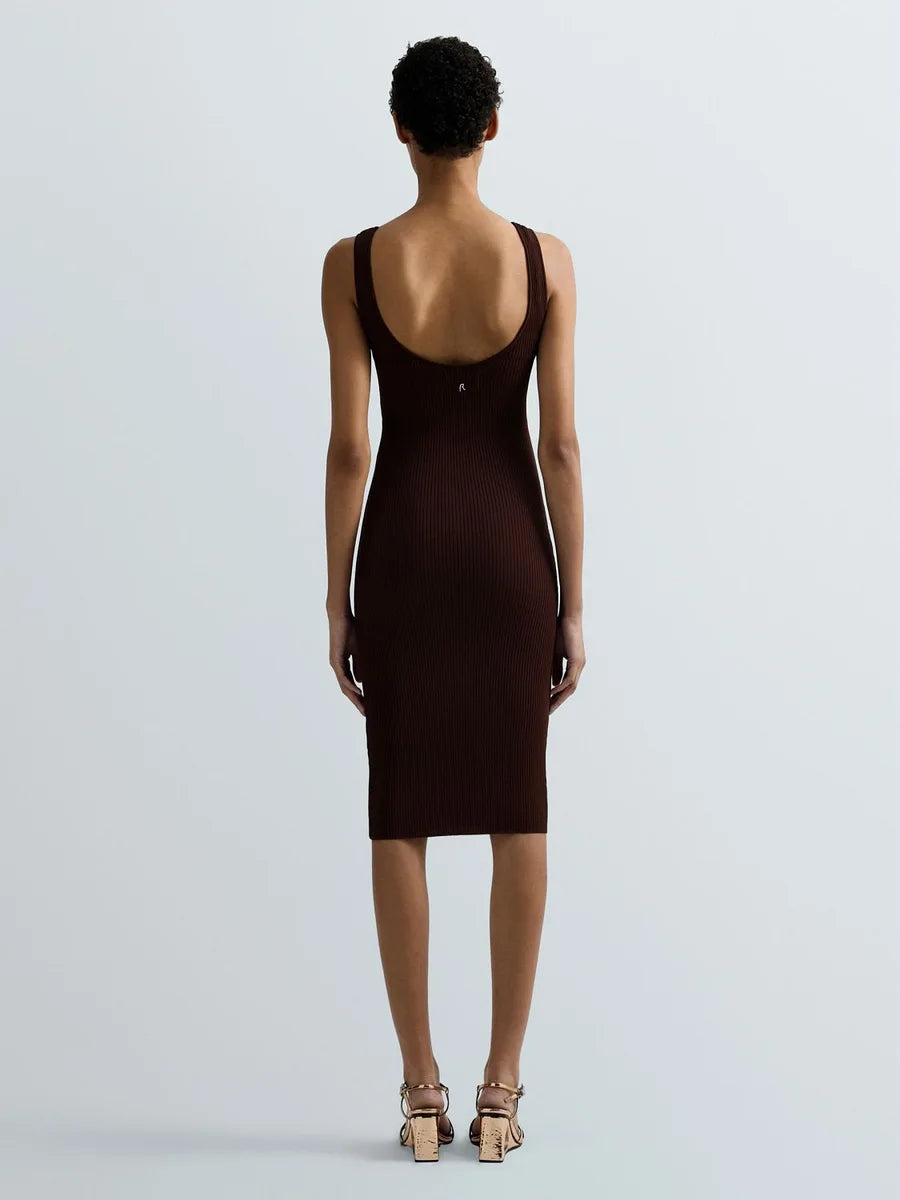 Vestido ajustado de punto acanalado